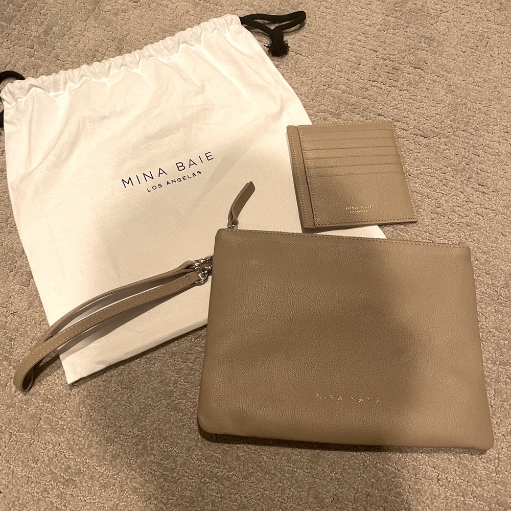 Mina Baie Clutch with Card Case (Brand New)